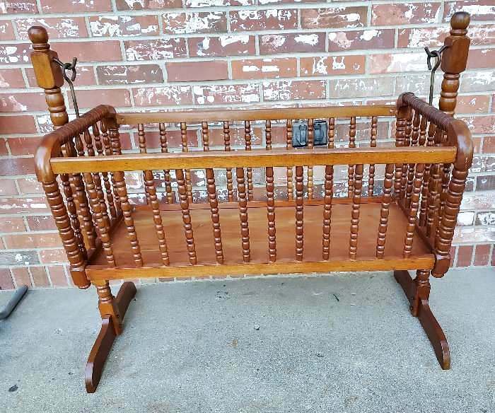 wooden baby cradle swing